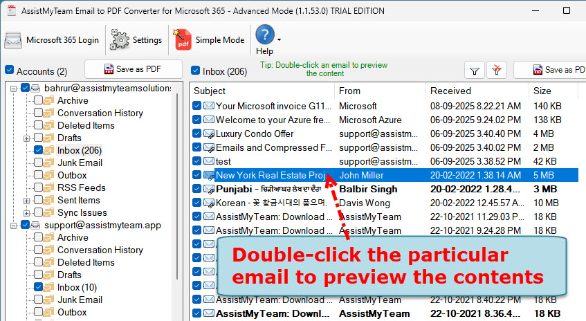 Convert a particular Microsoft 365 Email to PDF