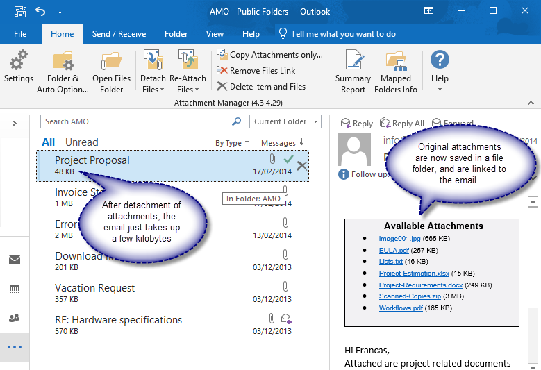 Attachment Manager add-in in Outlook 2010 fluent ribbon