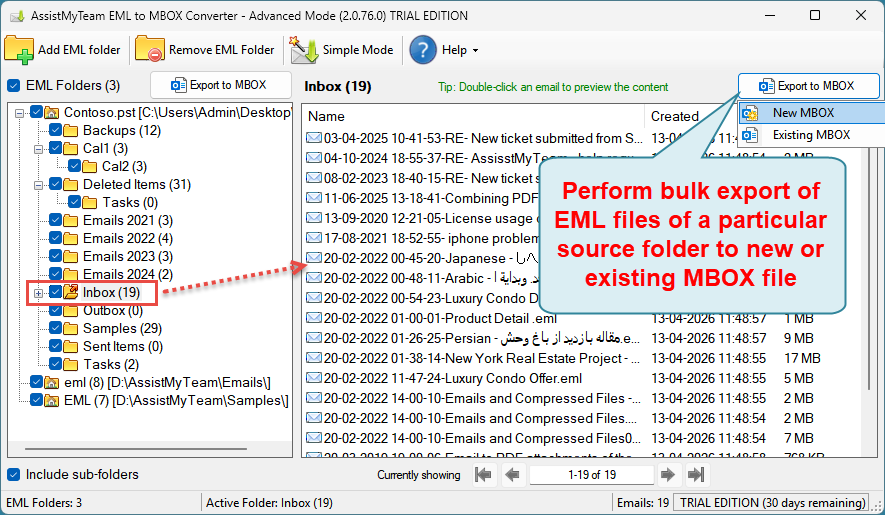 Convert an MSG folder to MBOX