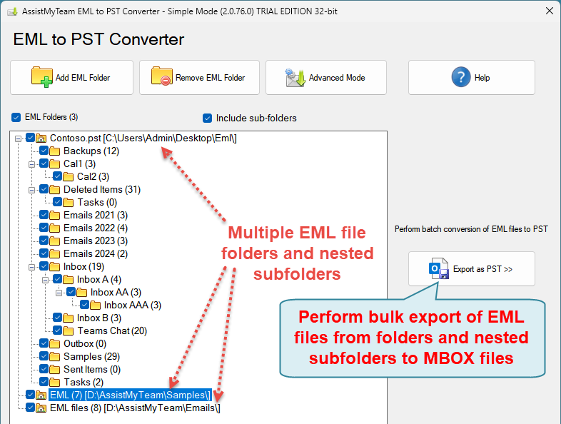 Convert MSG to PST in bulk