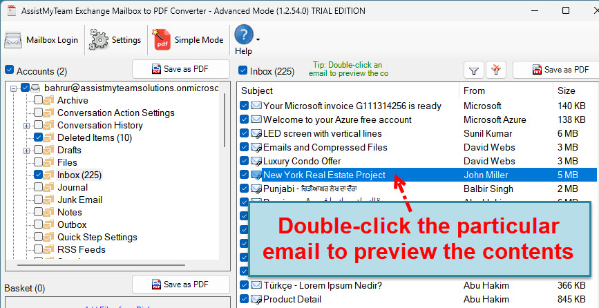 Convert a particular Microsoft 365 Email to PDF