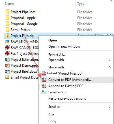 Save documents within a ZIP file Advanced Mode