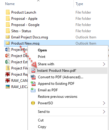 Produce PDF from a MSG file