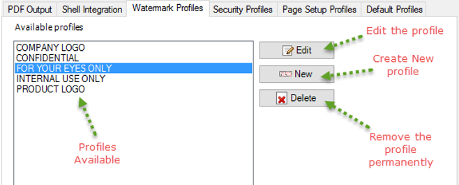 Create Watermark Profile for PDF