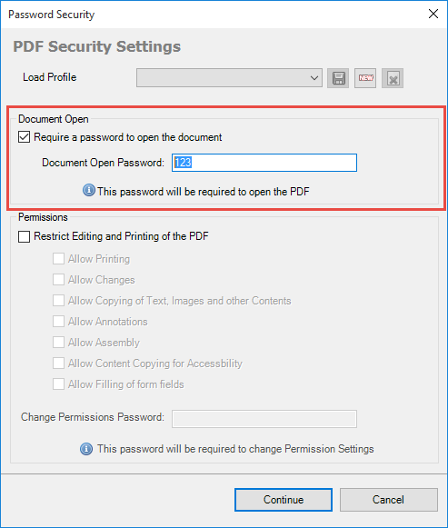 Password protect your PDF