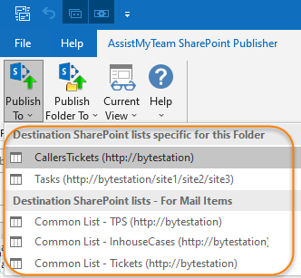 Publisher add-in UI in Outlook ribbon
